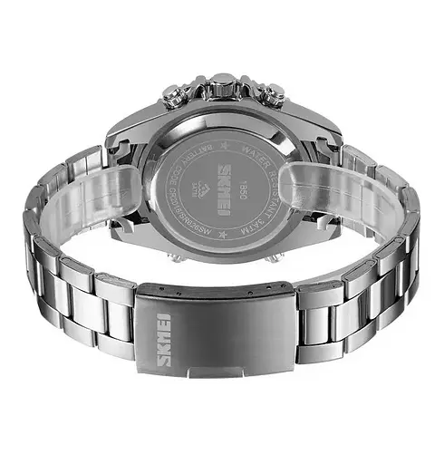 Чоловічий наручний годинник Skmei 1850 (Сріблясті з зелений) - фото 9