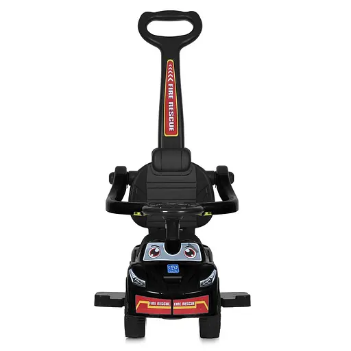 Дитяча каталка-толокар M 5763L-2 чорно-червоний, c батьківською ручкою - фото 4