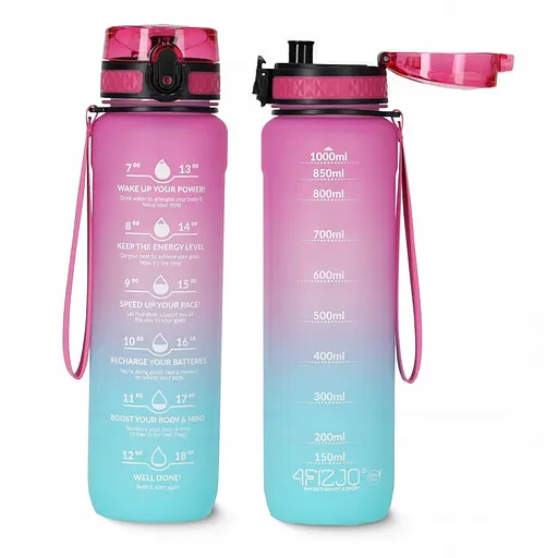 Пляшка для води 4FIZJO спортивна 1000 мл 4FJ0630 Pink/Sky Blue (P-5905973400770) - фото 11
