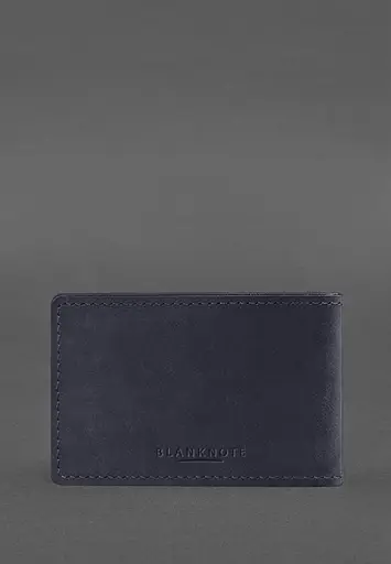 Кожаная обложка на удостоверение Государственной налоговой службы темно-синяя Crazy Horse - фото 4