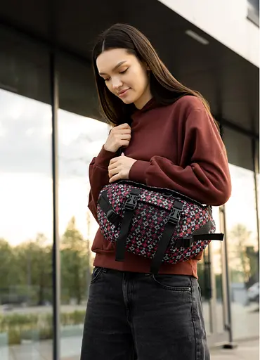 Большая женская поясная сумка бананка Sambag DynamicDart черная 38×21×7 см (80411148) - фото 8