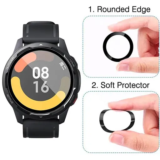 Защитная пленка VSKEY с рамкой для смарт-часов Xiaomi Watch S1 Active 1 шт. - фото 4