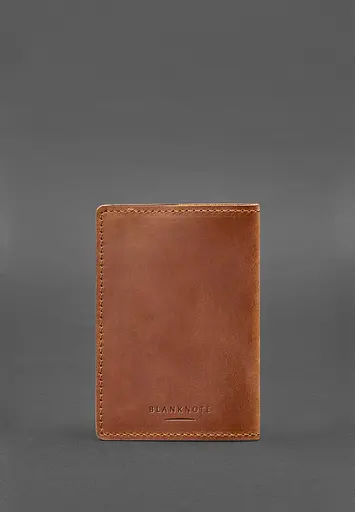 Кожаная обложка для военного билета офицера запаса 8.0 светло-коричневая Crazy Horse - фото 5