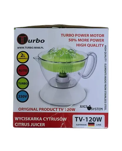 Цитрусова соковижималка Turbo tv-120w - фото 2