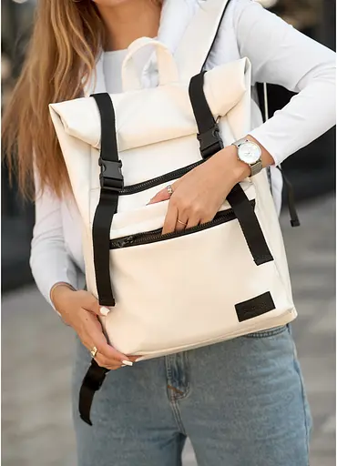 Рюкзак ролл Sambag унисекс RollTop LTT белый 41 x 30 x 16 см (24238008) - фото 3