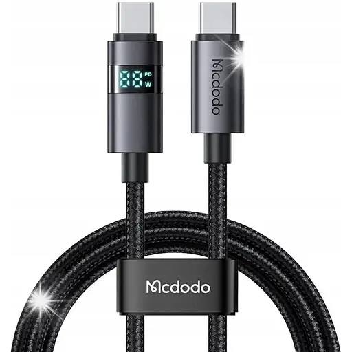 Кабель Mcdodo Horizontal LED Display 100W USB-C to USB-C Data Cable 1.2 м CA-5610 Черный