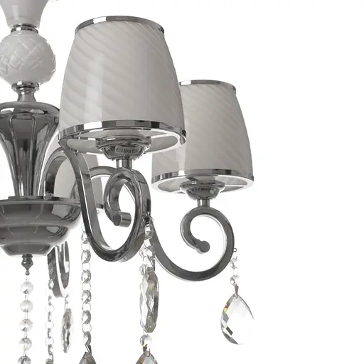 Люстра підвісна Brille кришталева з абажуром E14 40W CH (BCL-384S/5) - фото 3