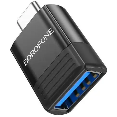 Адаптер Borofone BV18 Type-C male to USB female USB 3.0 adapter чорний