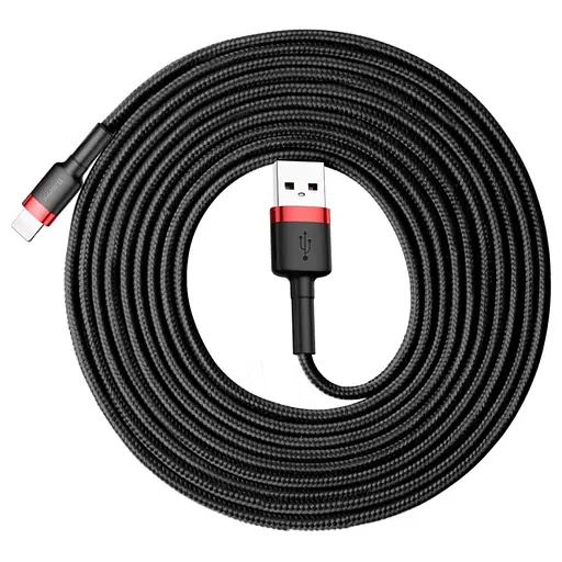 Кабель Baseus Cafule Cable USB For iP 2A 3m Red+Black - фото 6