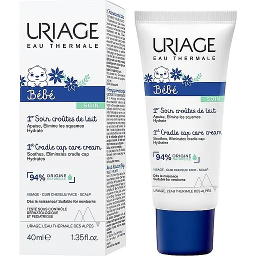 Детский регулирующий крем Uriage Bebe Cradle Cap Skincare от молочных корочек 40 мл - фото 1