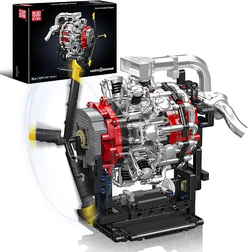 Конструктор двигун  Mould King авіаційний радіальний Radial Aviation Engine  моторозований дитячий мотор 1147 деталей - фото 2
