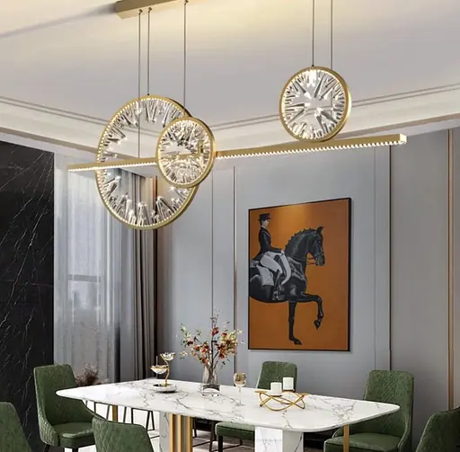 Видовжена світлодіодна люстра із кришталевими камінчиками | Арт. NO 3-1200 | Line F - фото 1