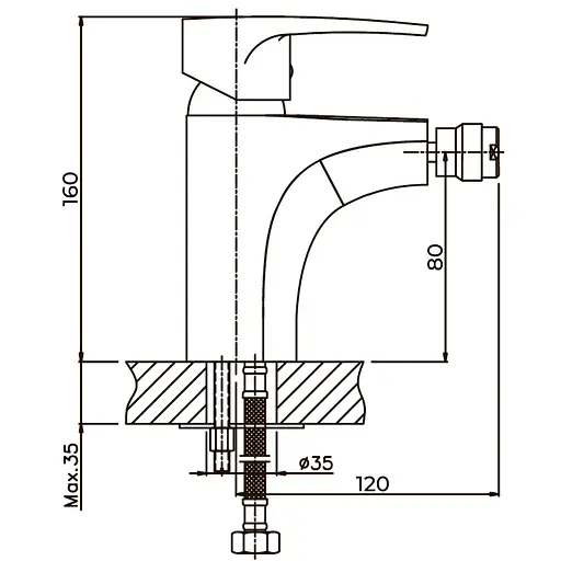 Змішувач для біде Haiba Ceba 002 HB0026 Хром - фото 2