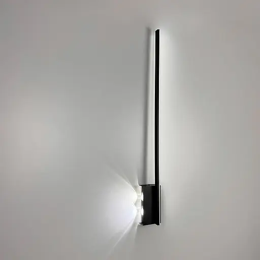 Бра у чорному корпусі із лінзами по лівій стороні 80 см Арт. WJ 011/800 R BK Line F - фото 2