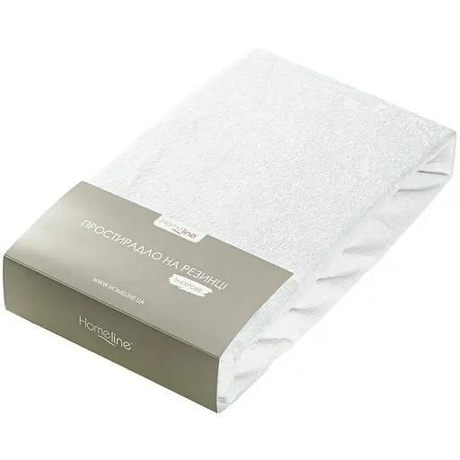 Простирадло махрове на резинці Home Line 180x200х20 см білий (193944)