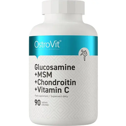Хондропротектор OstroVit Glucosamine+MSM+Chondroitin+Vitamin C 90 таблеток - фото 1