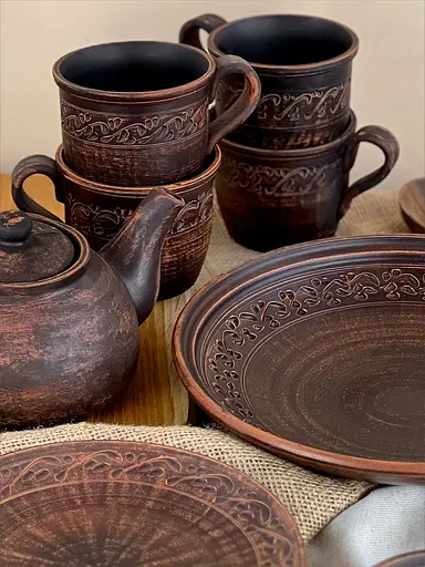 Столовый сервиз керамической (глиняной) посуды на 4 человек Декор - фото 2
