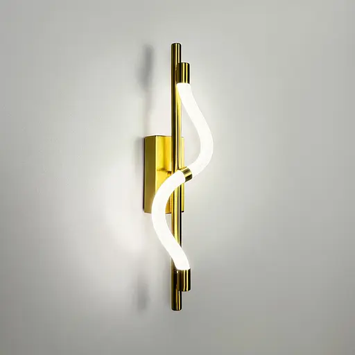 Бра із обплетеним неоном у латунному корпусі 40 см Line F Арт. W 201/400 AB  - фото 1