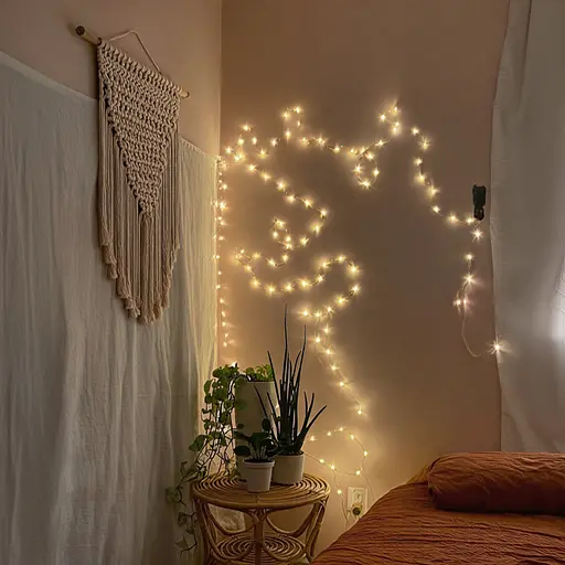 Новорічна гірлянда кімнатна нитка GarlandoPro 22 м 220 LED білий провід Жовте світло W220LED22MWY