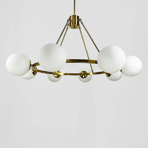 Люстра Hayes Round на 8 плафонов в латунном корпусе Line.F GC 19/8 AB - фото 7