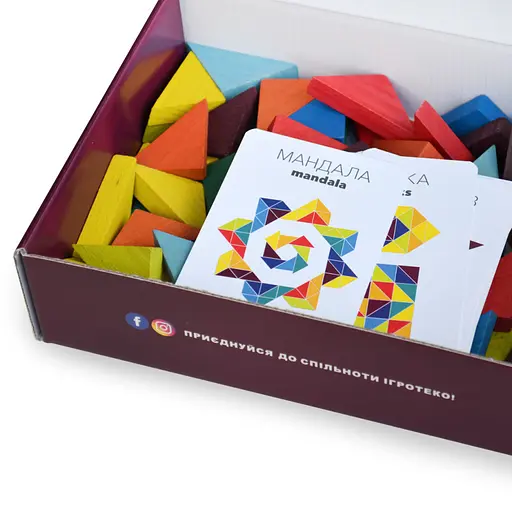 Дерев'яна гра "Трикутна мозаїка" Kupik 900194, 64 деталі - фото 7