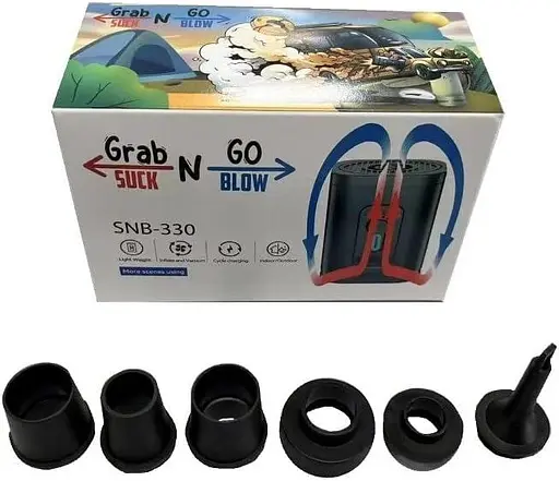 Міні-портативний повітряний насос Grab N Go Suck N Blow - фото 4