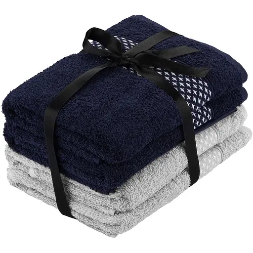 Набір рушників махрових Ardesto Holiday 50х90 см 4 шт. 100% бавовна синій сріблястий (ART2550IS)  - фото 1