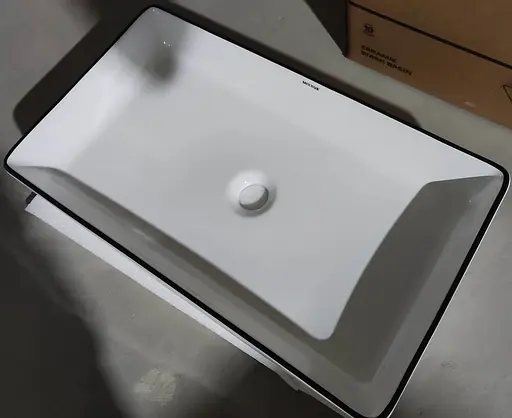 Умивальник накладний Mixxus Premium Quadro-0107 Edge Black 600x340x110 мм MP6521, Білий - фото 4