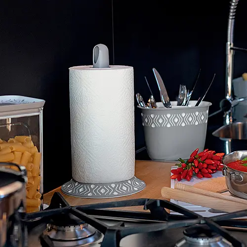 Держатель для бумажных полотенец TOSCA бело-серый (55302) - фото 2