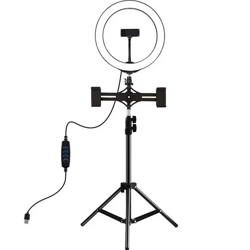 Кільцева USB LED лампа Puluz PKT3053B 10"+ штатив 1.1 м - фото 1