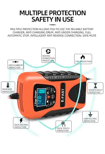 Автомобильное зарядное устройство E-FAST ZYX-J120 12V 7A (Красный) - фото 4