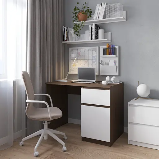 Компьютерный стол Vays R-18, письменный с тумбой справа, без ручек, ЛДСП, 100×60×75 см - для дома и офиса - фото 10