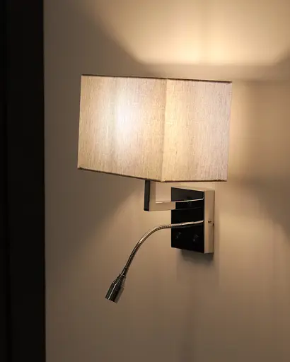 Бра, настінний світильник Nowodvorski 11793 Hotel Mood E27+LED 2x10W+2.2W 4000K IP20 сірий - фото 4