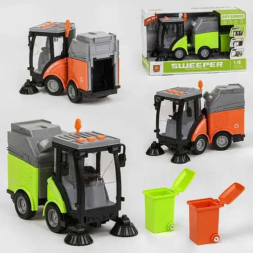 Машинка инерционная с подсветкой и звуком, Коммунальная техника, WY680A (В ассортименте) - фото 2