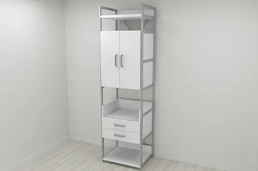 Шафа Гардероб Уні секція 5 серії Конект Ferrum-decor 220x60x50см Сірий метал ДСП Білий 32 мм (FRD-104515) - фото 4