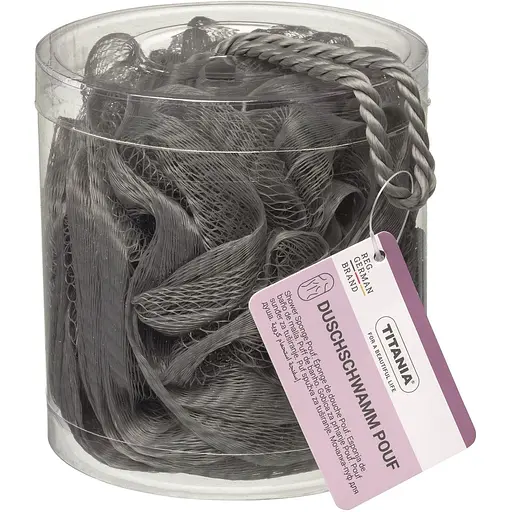 Мочалка для душа Titania Бантик в коробке серая (9107 BOX сер)