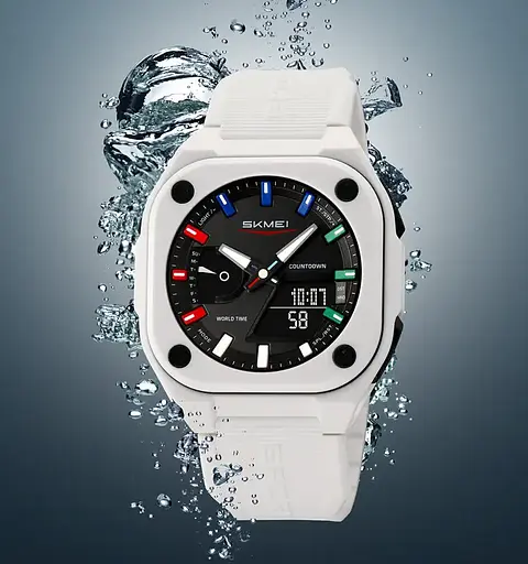 Годинник чоловічий наручний спортивний Skmei 2328 (Білий) - фото 5