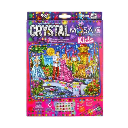 Набор креативного творчества "Kids Crystal Mosaic" CRMk-01-06, 6 форм элементов