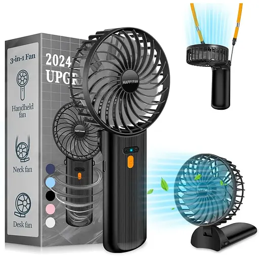 Портативный вентилятор SUQUCI 3 в 1, 180° регулируемый, 4 скорости