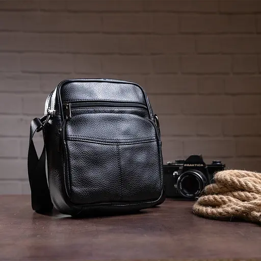 Сумка чоловіча компактна шкіряна Vintage 19х23х6 см sum0028972 - фото 7