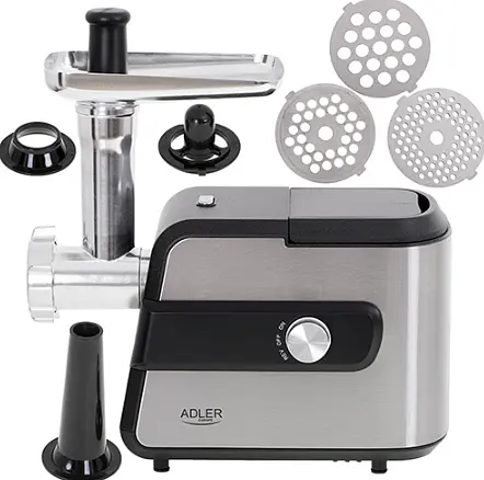 Мясорубка №5 с слайсером + насадка на колбасу и кеббе Adler AD 4813 - фото 1