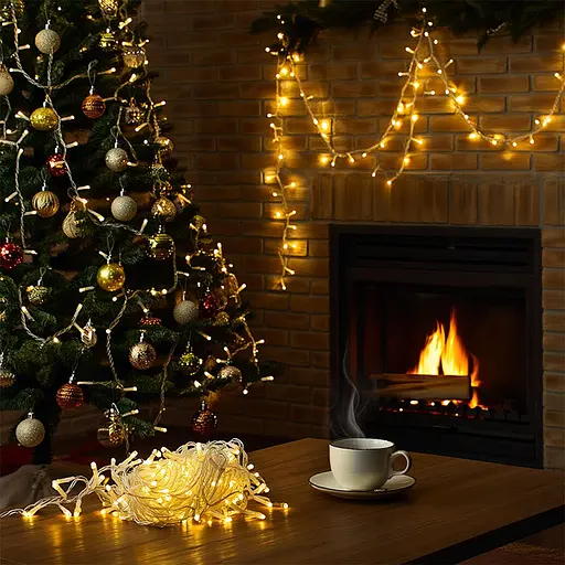 Новорічна гірлянда кімнатна нитка GarlandoPro 16 м 160 LED білий провід Жовте світло W160LED16MWY - фото 2