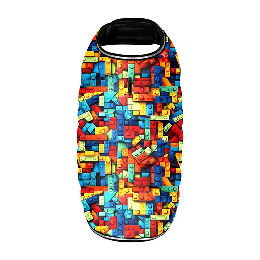 Курточка-накидка для собак Waudog Clothes, малюнок "Блоки", XXS, А 23 см, B 29-36 см, С 14-20 см - фото 3