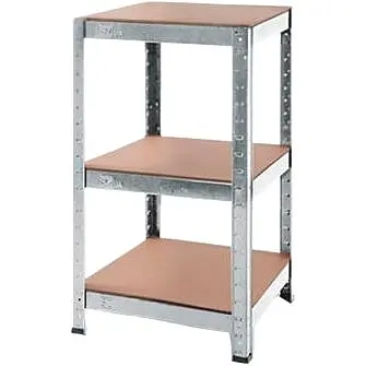 Стелаж металевий 90x40x30 см ЦИНК 3 полички MДФ (5 мм) БОНА-ПРО