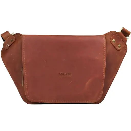 Шкіряна бананка Tarwa коньячна матова шкіра 14х29х5 см sum0028384 - фото 1