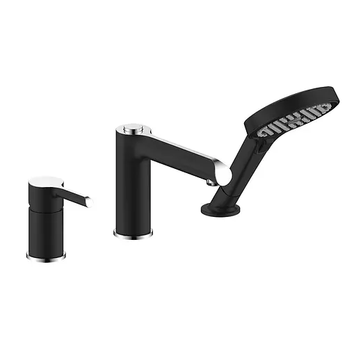 Змішувач для ванни на борт Gappo G1103-6 чорний/хром Чорний матовий - фото 1