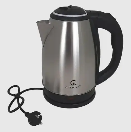 Электрочайник 1850Вт из нержавеющей стали OUTBOND OB-2001 дисковый чайник нержавейка 2л Металлик/черный - фото 2