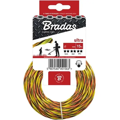 Волосінь для тримера Bradas ULTRA L3 2,0x15м / карта ZUL3T2015K - фото 1