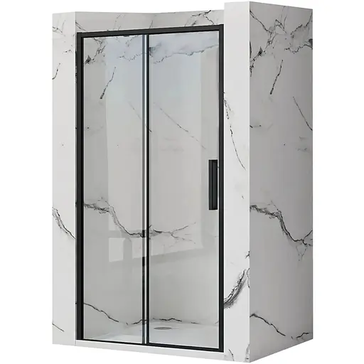 Душевые двери Rea Rapid Slide 100 REA-K6400, прозрачный, черный - фото 1