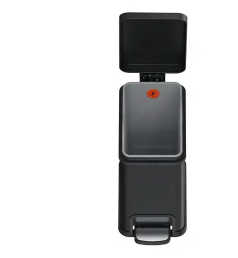 Відро для сміття Koer TC-010108-05 з плавним закриттям прямокутне 8 л чорний (KR5593)  - фото 2